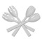 Tablemate 9.5 in. Table Set Plastic Serving Forks and Spoons - White (48/Pack)
